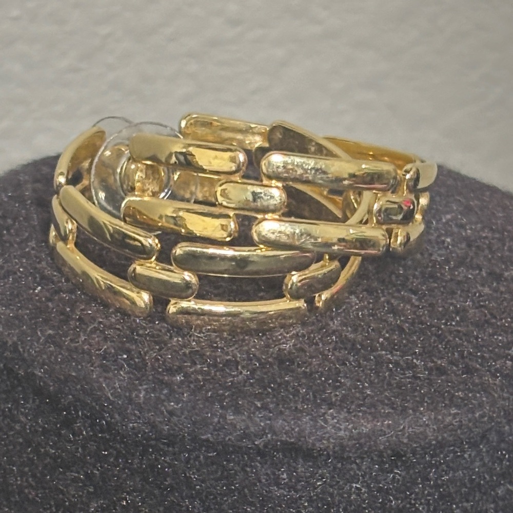 Gold Tone Link Hoop Earrings